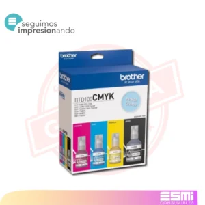 KIT 4 TINTAS BROTHER BT-D100 BK/C/M/Y