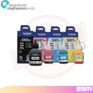 KIT 4 TINTAS BROTHER BT-D60BK 5001 C/M/Y